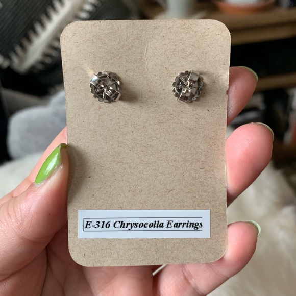 NWT • sterling silver Chrysocolla earrings - Picture 2 of 3